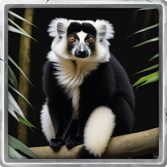 Ruffed Black And White Lemur